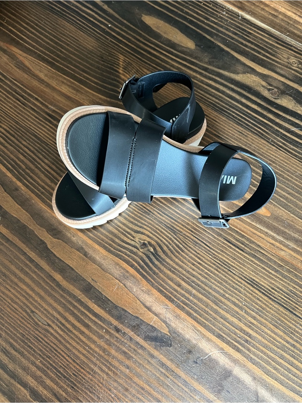 MIA Black Double-Strap Adjustable Sandals - Picture 4 of 5